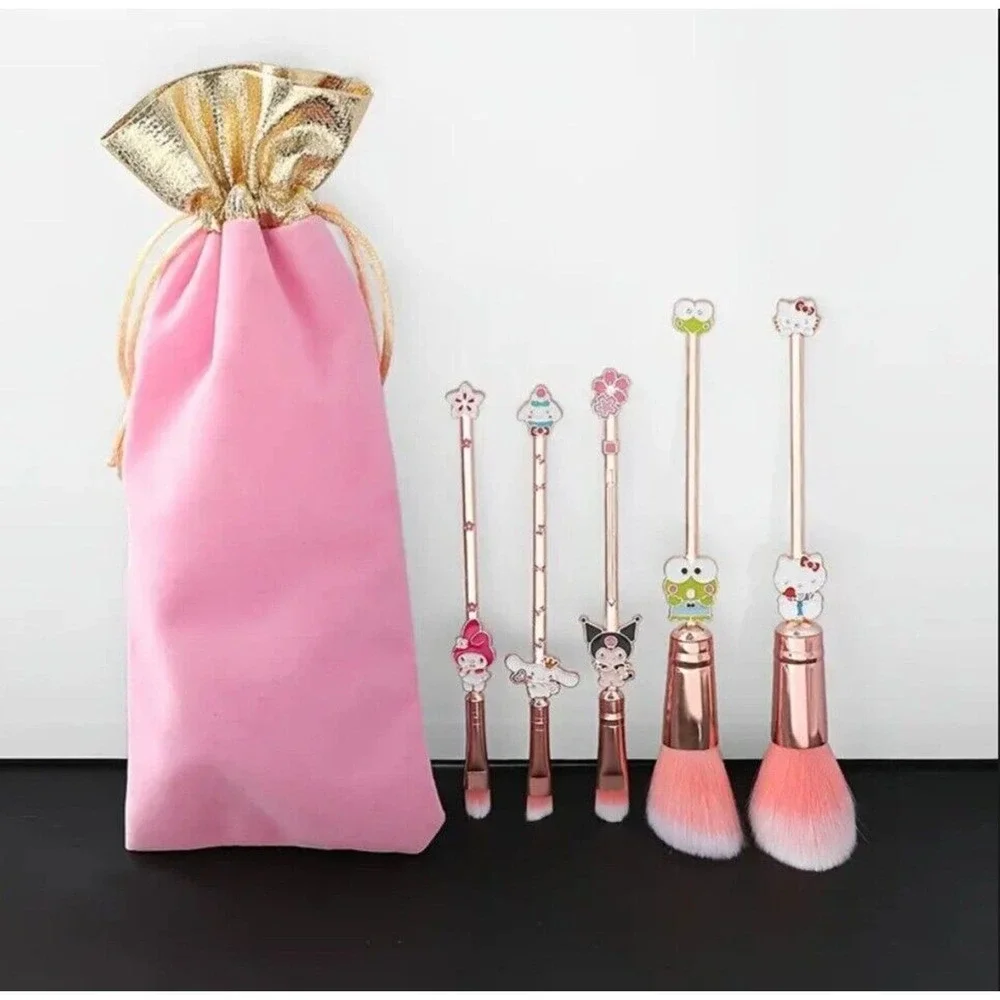 Hello Kitty 5 Piece Makeup Brush Set‎ Metal Kuromi My Melody